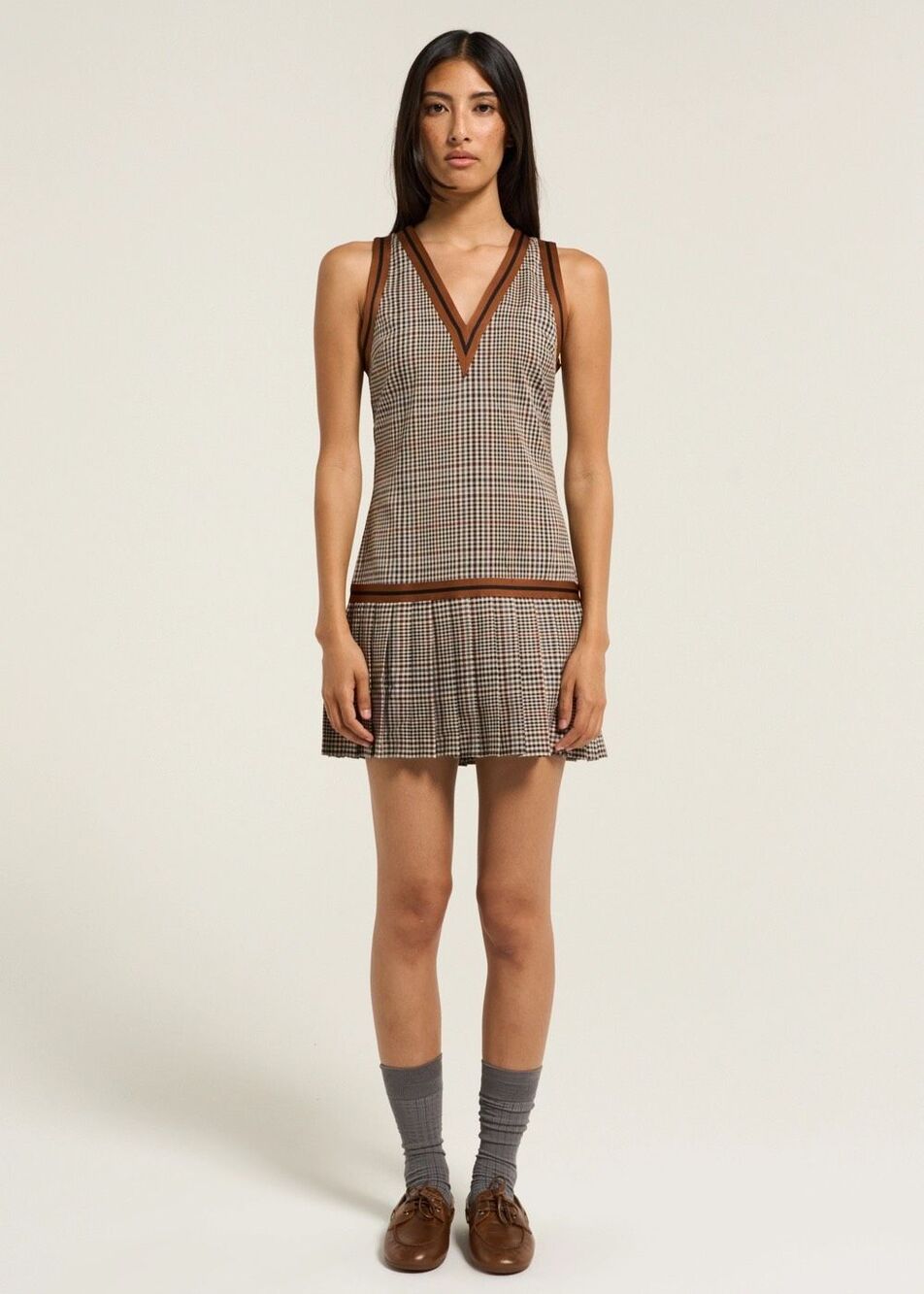 Anthropologie Find Me Now Glastonbury Vest Pleated Mini Dress